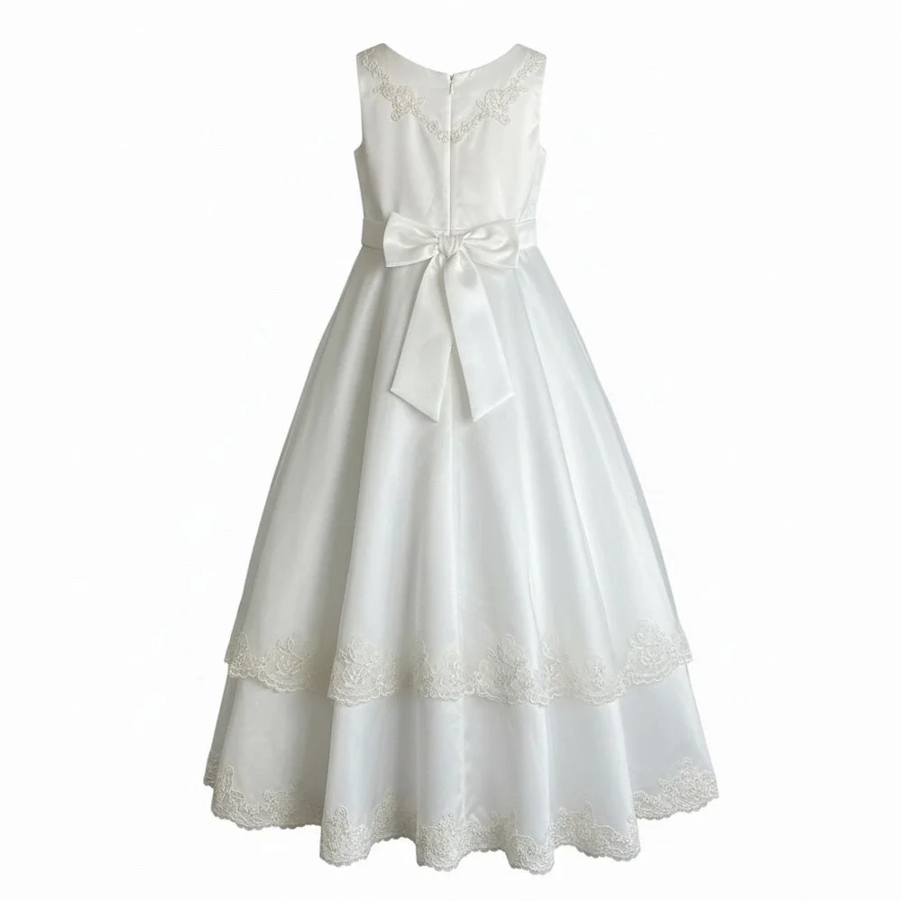 Jellybean Miami Girls New White Lace Communion Flower‎ Girl Dress Plus Size 12.5